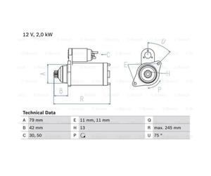 BOSCH Démarreur Starter 2.2kW Pour VW Passat Alltrack 0 986 026 160