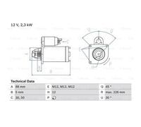 BOSCH Démarreur Starter 2.3kW Pour Mazda 6 Break Kombi 0 986 024 240