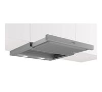 Bosch DFM064W55 Série 2 Hotte plate 60 cm, fabriquée en Allemagne, 3 niveaux de puissance, éclairage LED, mode évacuation et recyclage, deux filtres à graisse métalliques, passe au lave-vaisselle