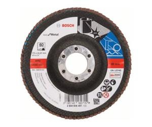 Bosch Disque à lamelles Bosch X571, pour métal, coudé, 115 x 22,23 mm, 60, verre Quantité:10