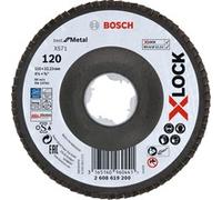Bosch Plateau à lamelles PRO Metal X571 bombé X‑Lock Ø115 mm Grain 120 Acier/Inox