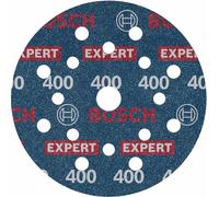 Bosch 50x Disque abrasif sur support plastique résistant et flexible EXPERT O780, 125 mm (pour Bois dur, Peinture sur bois, Ø 125 mm, Grain 400, Professional Accessoire Ponceuse excentrique)