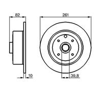 Disque de frein Bosch BD270 - Disque ventilé 261 mm haute teneur carbone - Essieu arrière - Excellent refroidissement et réduction du bruit, protection anticorrosion avancée - Disque à l'unité