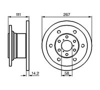 BOSCH - Disque de frein 0 986 478 742 (Vendu à l'unité) - Réf. 0986478742