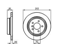 BOSCH - Disque de frein 0 986 478 768 (Vendu à l'unité) - Réf. 0986478768