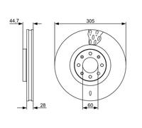 BOSCH - Disque de frein 0 986 479 531 (Vendu à l'unité) - Réf. 0986479531