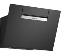 Bosch DWJ67FN60 Série 4 Hotte aspirante intelligente, 60 cm de large, fabriquée en Allemagne, recirculation, moteur silencieux et efficace, contrôlable sur plaque de cuisson, verre transparent, noir