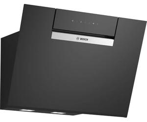 Bosch DWJ67FN60 Série 4 Hotte aspirante intelligente, 60 cm de large, fabriquée en Allemagne, recirculation, moteur silencieux et efficace, contrôlable sur plaque de cuisson, verre transparent, noir
