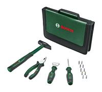 Bosch Home and Garden Easy Starter Kit d'outils à main 14 pièces (kit d'outils de démarrage pour les tâches ménagères de base et de bricolage, pince combinée, tournevis, décapsuleur, marteau, 10