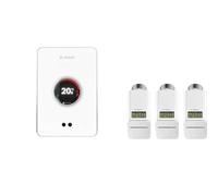 Bosch EasyControl set avec 1x Single thermostat d'ambiance intelligent et 3x Smart têtes thermostatiques de radiateur blanc 7736701393