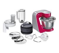 Bosch Electroménager - MUM58420 CreationLine Robot culinaire 1000 W, 3,9 l, bol en acier inoxydable, système d'agitation 3D, 7 étapes de commutation, Framboise-Rouge-Argent