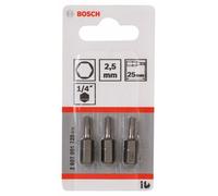 BOSCH Embout de tournevis extra dur Extra-Hart HEX 2,5, 25 mm (3 pcs) 2607001720