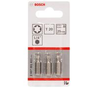 Bosch Mèche Torx Bosch, L25 mm, entraînement 1/4"', extra dur, paquet de 10 Quantité:10