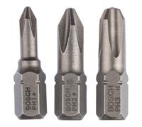 Bosch Embouts de vissage courts 2607001752 - qualité extra-dure PH1/PH2/PH3 25 mm - lot de 3