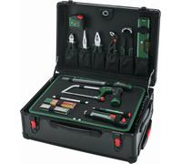 Bosch Mallette d'outils roulante 1600A02ZB4 – 119 pièces, poignée télescopique, mousse organisée