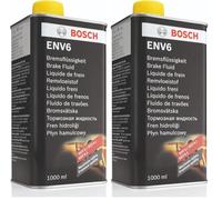 Bosch ENV6 Liquide de Frein 1 L - Pour Véhicules avec ou sans Freins ABS/ESP - Qualité OE - Compatible avec DOT 3, 4, 4 HP/LV et 5.1 (Lot de 2)