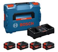 BOSCH EXPERT Pack 4 batteries 18V 2x8Ah + 2x5,5Ah avec chargeur dans coffret L-BOXX - 1600A0373Y