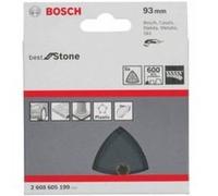 bosch feuille abrasive delta avec bande auto-agrippante - perforé - grain 600 - côte d'encoignure 93 mm - lot de 5 G