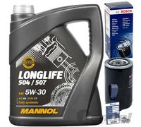 BOSCH Filtre à Huile F026407004 + mannol 5W30 pour Audi A4 8E A6 C5 Seat Passat,