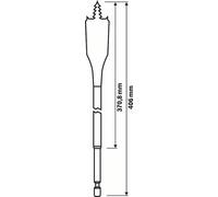BOSCH Foret à fraiser plat Self Cut Speed, hexagone - 40 x 152 mm 2608595415