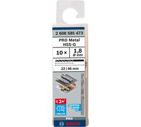 BOSCH Foret hélicoidal PRO Metal HSS-G Standard, 1,8 x 22 x 46 mm 2608585473