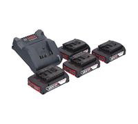 Bosch GAL 18V-20 Chargeur de batterie 10,8 - 18 V 2 A ( 2607226281 ) + 4x GBA 18 V 2,0 Ah batterie ( 4x 1600Z00036 )