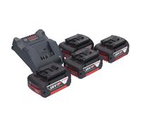 Bosch GAL 18V-20 Chargeur de batterie 10,8 - 18 V 2 A ( 2607226281 ) + 4x GBA 18 V 5,0 Ah batterie ( 4x 2607337069 )