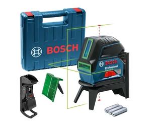 Bosch GCL 2-15 G Laser À Croix Avec Fonction D'aplomb + Support Mural Dans Un Coffret - 15 M - Vert