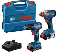 BOSCH GDX 18V-285 + GSR 18V-185 + 2× 2,0 Ah + GAL 18V-20 + coffret PROFESSIONAL 06019N2123