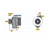 BOSCH Générateur Alternateur 75A 14V pour Smart City-Coupe 450 Cabriolet