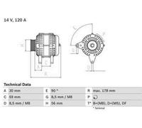 BOSCH Générateur Article : 0 986 040 350