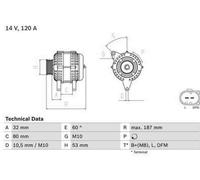 BOSCH Générateur Article : 0 986 046 520