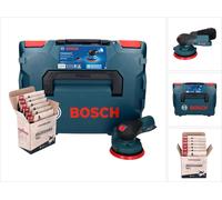 Bosch GEX 12V-125 Professional Ponceuse excentrique sans fil 12 V 125 mm brushless + L-Boxx (0601372100) + Kit de meulage Toolbrothers TURTLE - sans batterie, sans chargeur