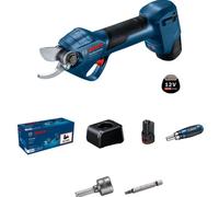 Bosch Professional 12V System sécateur GGP 12V-25 (jusqu’à 4500 coupes par charge, moteur sans charbons, coupes jusqu’à 25 mm, avec 2 batteries de 3,0 Ah)