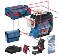 Bosch GLL 3-80 C Laser À Ligne Avec Batterie Li-Ion 12 V (1 Batterie 2,0 Ah) Dans Un Coffret L-boxx - Rouge