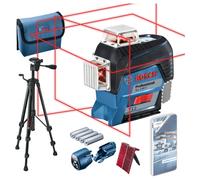 Bosch GLL 3-80 C Laser À Ligne Avec Batterie Li-Ion 12 V (4 Piles 1,5 V LR6 (AA)) + Trépied BT150