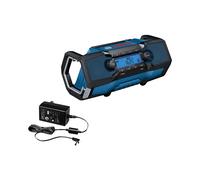Bosch GPB 18V-2 C Professional Radio Portable Numérique FM/Bluetooth IP54, Entrée AUX, AC/Batterie 18V, 348x176x154mm, Noir/Bleu/Argent