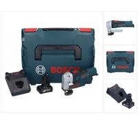 Bosch GSC 12V-13 Cisaille à tôle sans fil 12V avec clé à six pans + 1x Batterie 6,0 Ah + Chargeur + Coffret L-BOXX