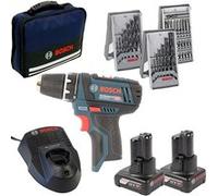 Bosch GSR 12 V Lot de 15 + 2 x 4,0 Ah en sac, 1, 0615990hv1 G
