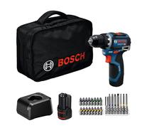 BOSCH GSR 12V-32 PROFESSIONAL Perceuse-visseuse, 2x2.0Ah, Sac a outils, 24 pcs 06019N7006