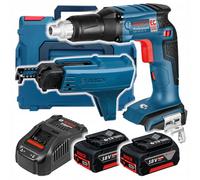 Bosch GSR 18 V-EC TE Visseuse pour cloisons sèches sans fil 18V 25Nm Brushless + 2x batterie 5,0Ah + chargeur + adaptateur pour chargeur MA 55 + L-Boxx