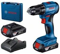 BOSCH GSR 185-LI Perceuse-visseuse sans fil 2× 2 Ah, GAL 18V-20, coffret 06019K3000