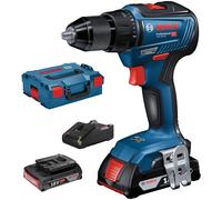 Bosch GSR 18V-55 Perceuse-visseuse sans fil + 2 batteries 18V 2.0 Ah + chargeur rapide GAL 18V-40 + L-Case
