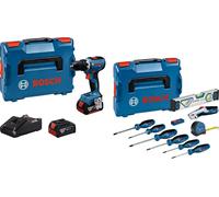 Coffret d'outils BOSCH, perceuse-visseuse GSR 18V-65 2x18V/5Ah + coffret d'outils à main 19 pièces 0615A5007K