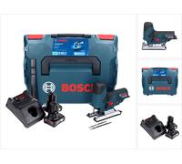 Bosch GST 12V-70 Professional Scie sauteuse sans fil avec boîtier L-Boxx + 2x Batteries GBA 12 V 6 Ah + Chargeur GAL 1230