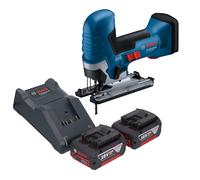 Bosch GST 18V-125 S Professional Scie sauteuse sans fil 18 V 125 mm Brushless + 2x batterie 4,0 Ah + chargeur