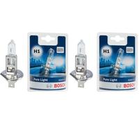 Bosch H1 Pure Light Ampoule de Phare Halogène, 12 V 55 W, Qualité d'Origine - Culot P14,5s - 1 Ampoule de Rechange (Lot de 2)