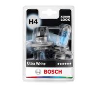 Bosch H4 Ampoule de Phare Halogène Ultra Blanc, 12V 60/55 W, Look LED Blanc Moderne - Culot P43t - Pack de 2 Ampoules de Rechange pour Voiture