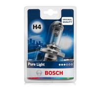 Bosch H4 Plus 200 Pure Light Ampoule de Phare Halogène, 12V 60/55 W, Qualité d'Origine - Culot P43t - 1 Ampoule de Rechange pour Voiture