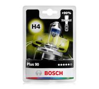Bosch H4 Plus 90 Ampoule de Phare Halogène, 12 V 60/55 W, Faisceau Lumineux 90% plus Long - Culot P43t - 1 Ampoule de Rechange